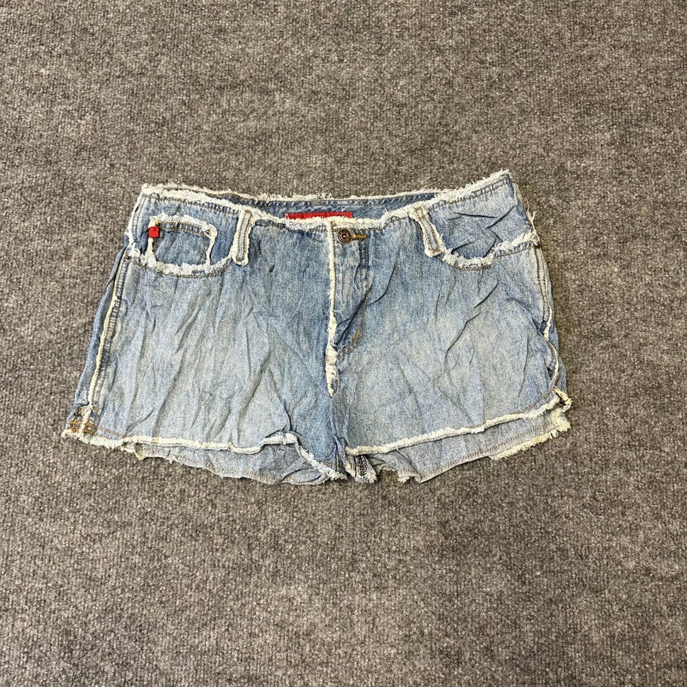 Zana-Di Denim Shorts Womens Size 9 Blue Cotton Frayed Raw Hem Low Rise Y2K